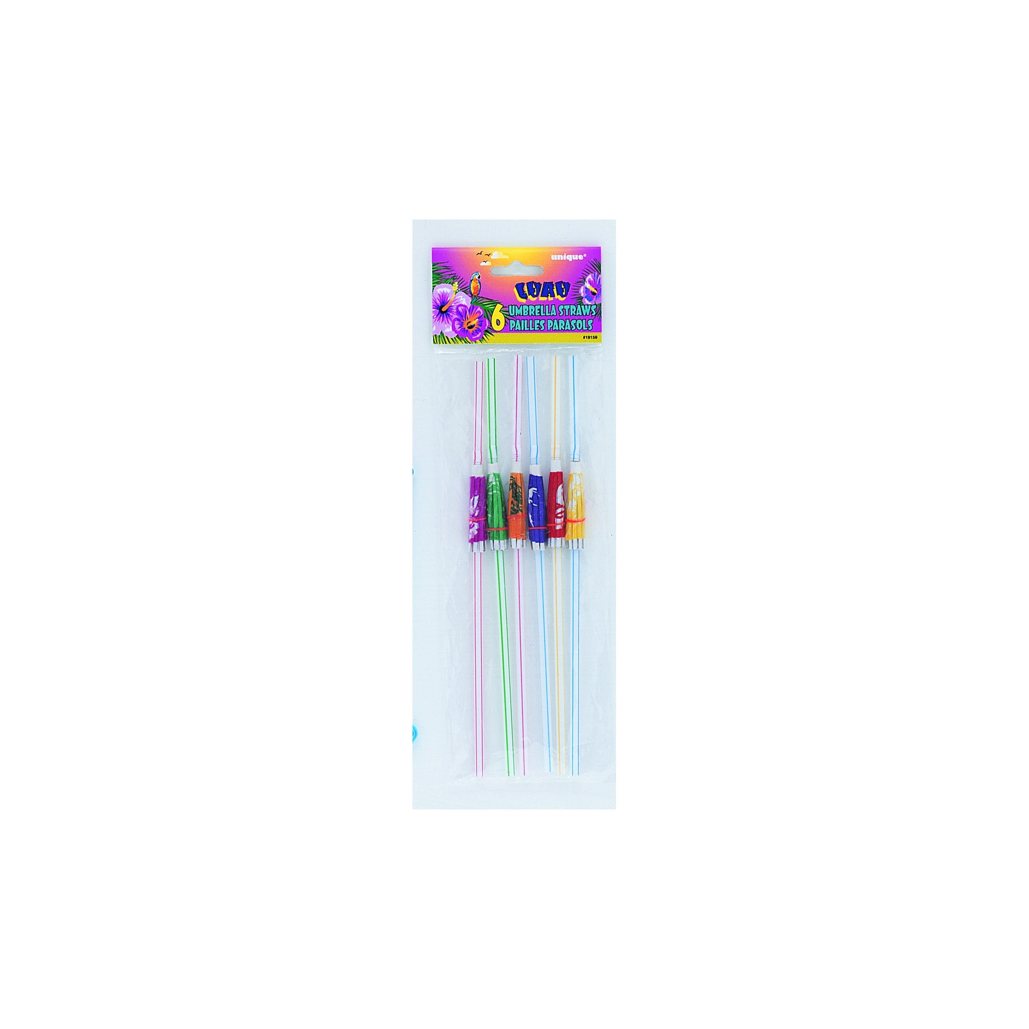 Luau Umbrella Straws 6pc